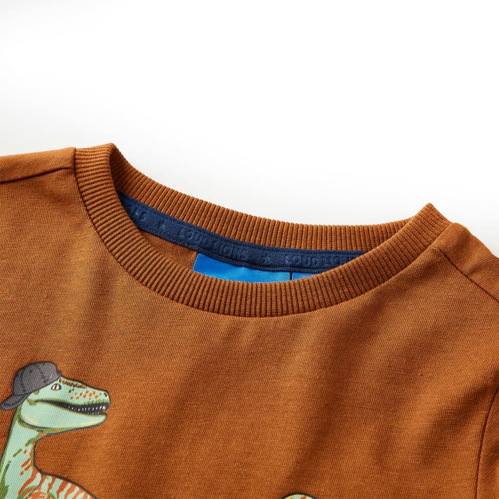 T-shirt de manga comprida para criança cor conhaque 104