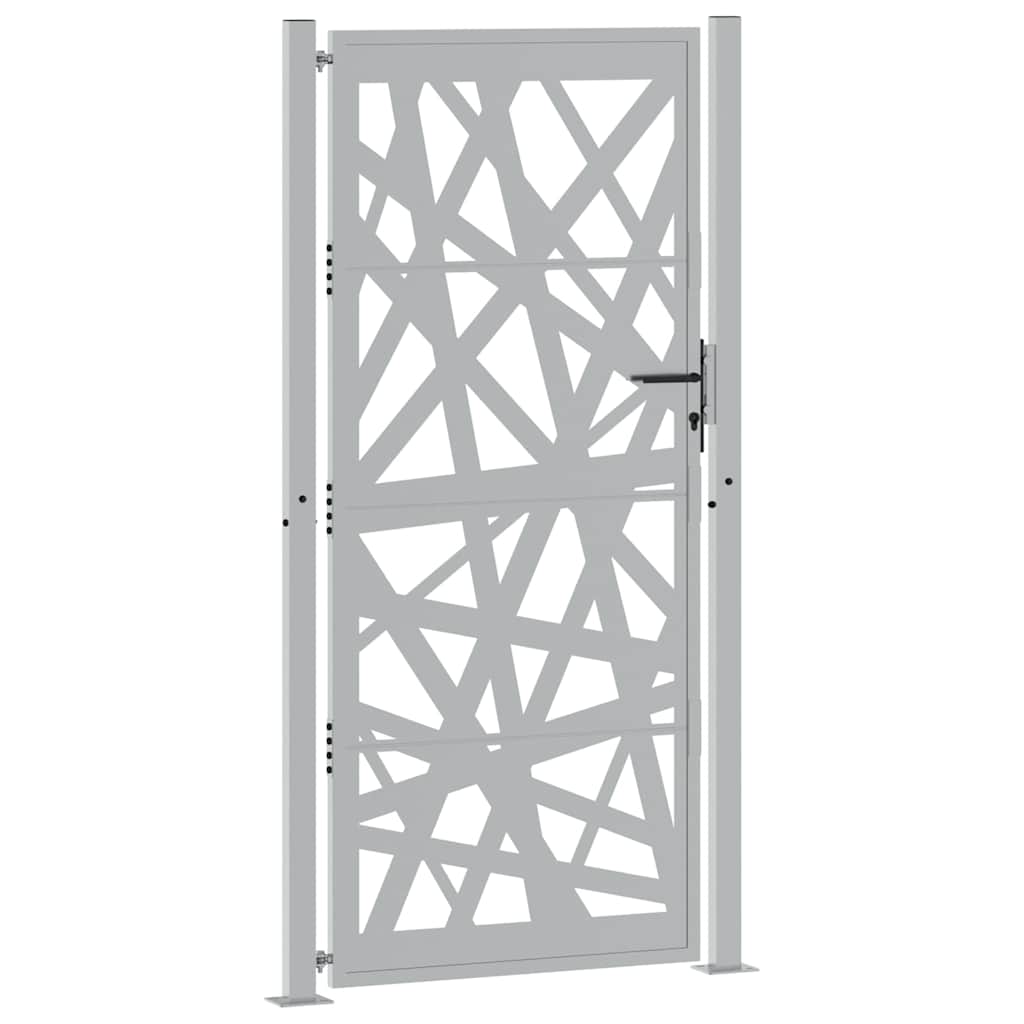 Portão de jardim 100x200 cm em aço resistente às intempéries com design leve