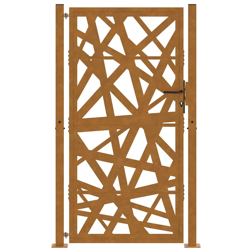 Portão de jardim 100x200 cm em aço resistente às intempéries com design leve