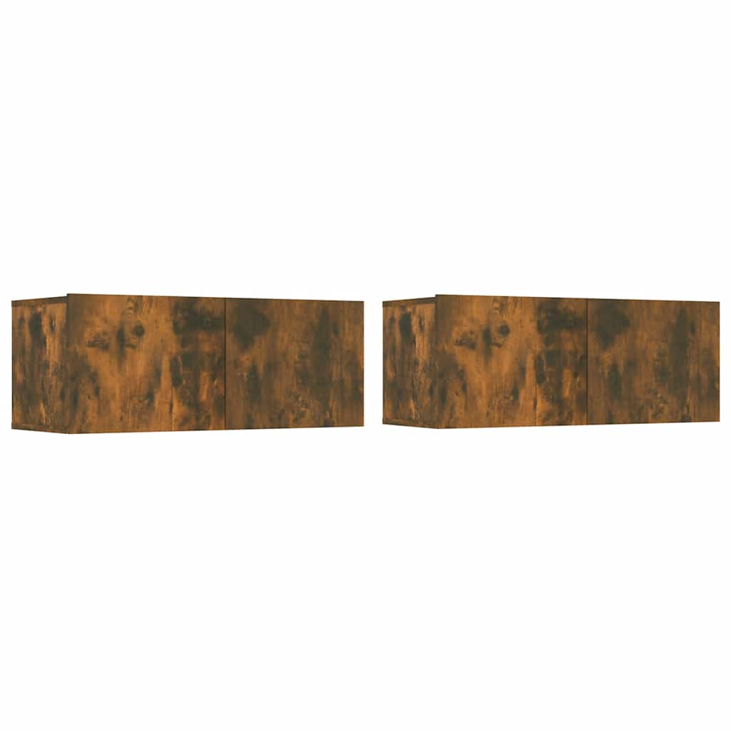 Móveis de TV 2 pcs 80x30x30cm derivados madeira carvalho fumado