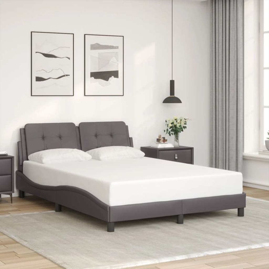 Estrutura de cama com LED sem colchão zadar 140x190 cm cinza