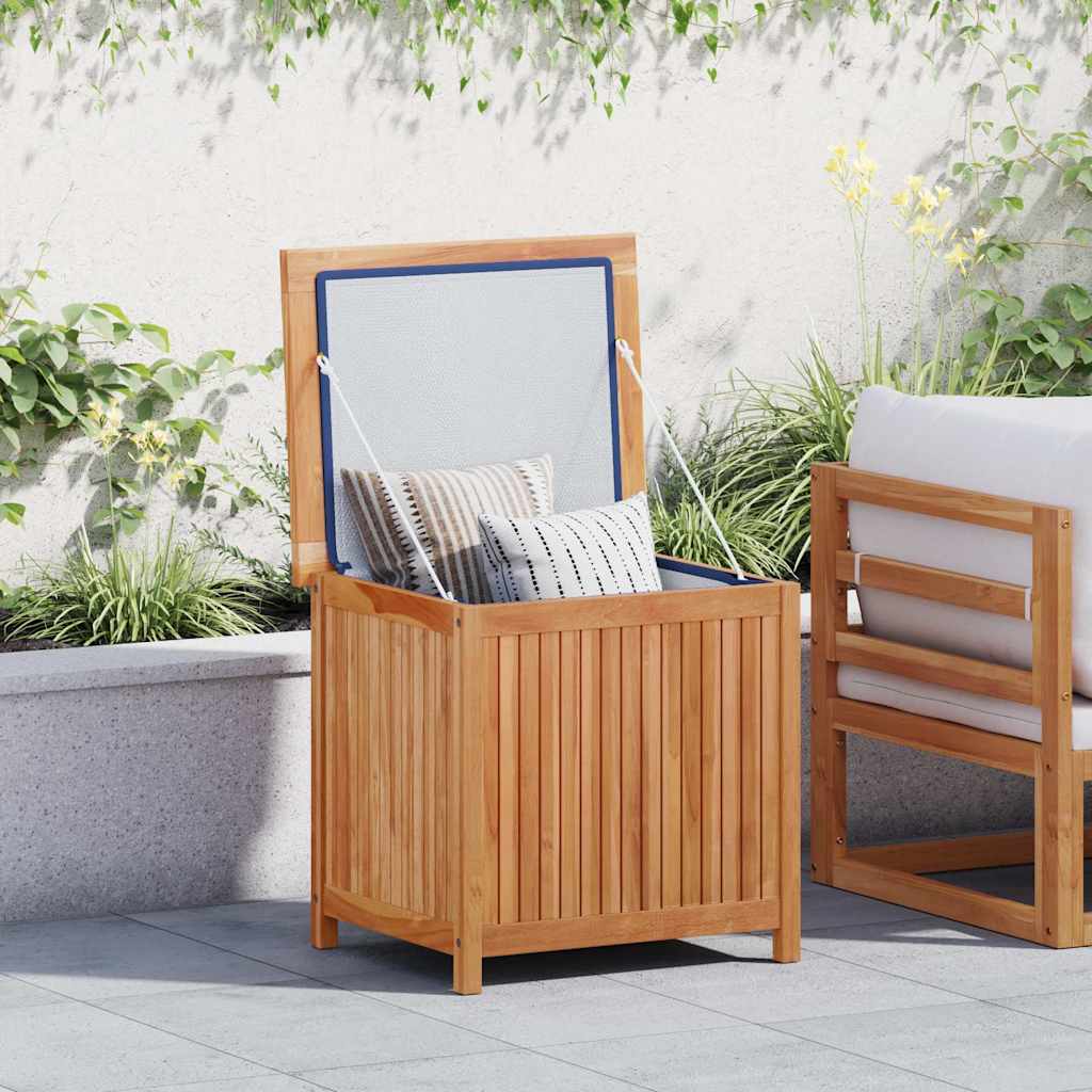 Caixa arrumação para jardim 60x50x58 cm madeira teca maciça