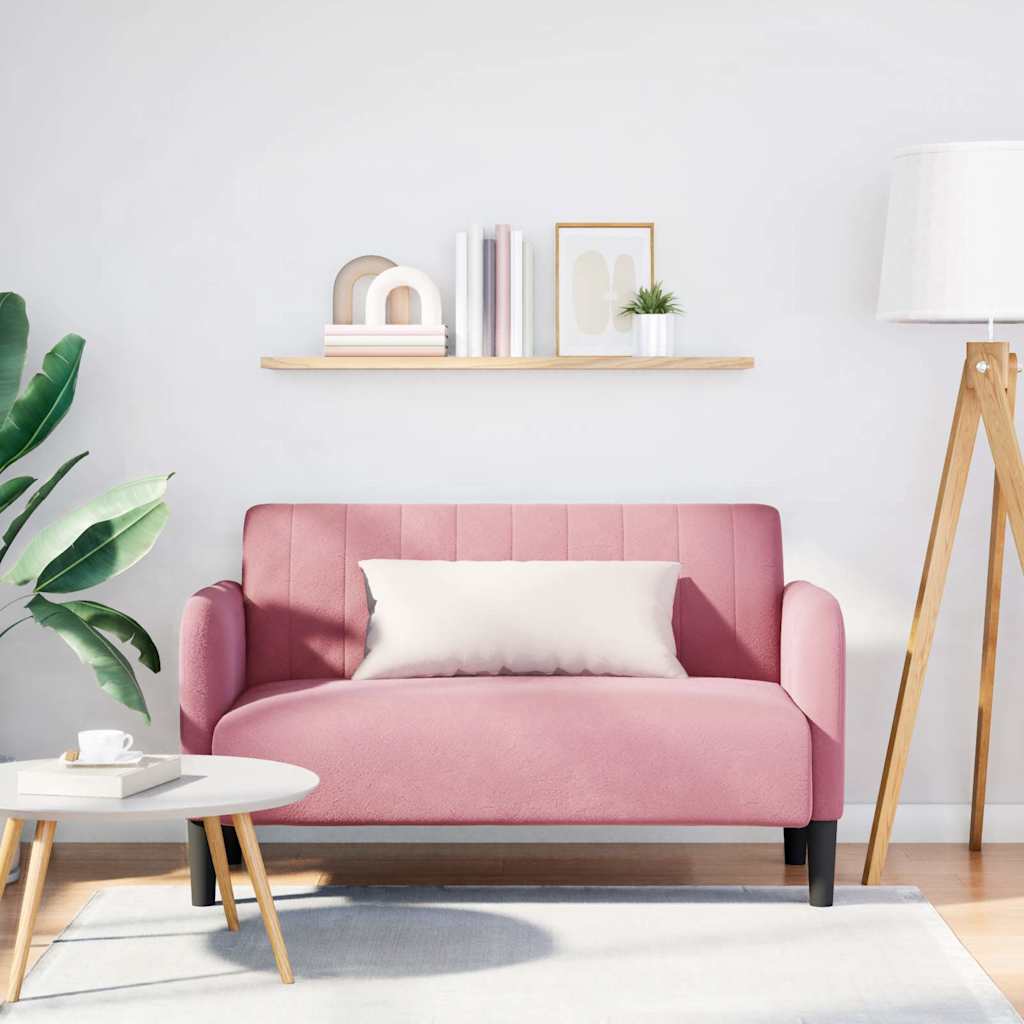 Sofá-luvas 109 cm veludo rosa