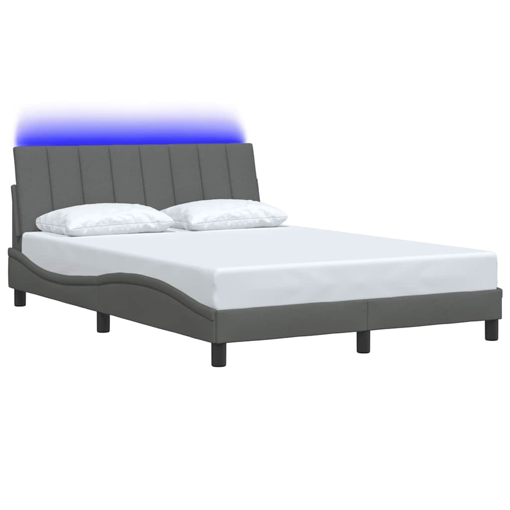 Estrutura de cama sem colchão hanko 140x200 cm tecido cinzento-escuro