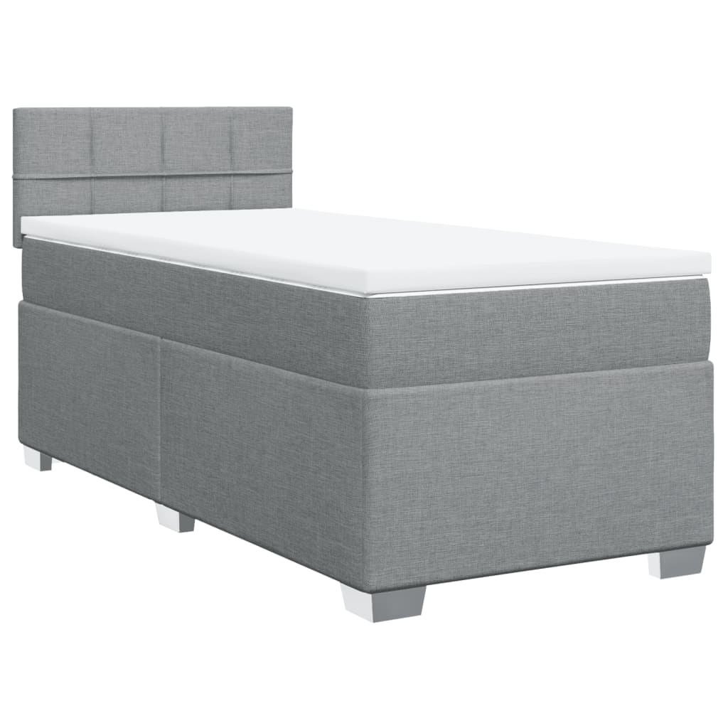 Cama com molas/colchão 80x200 cm tecido cinza-claro