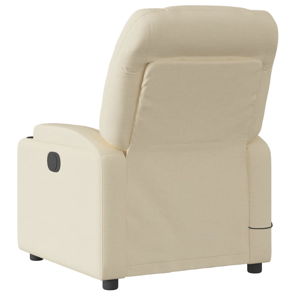 Poltrona de massagem reclinável em tecido creme