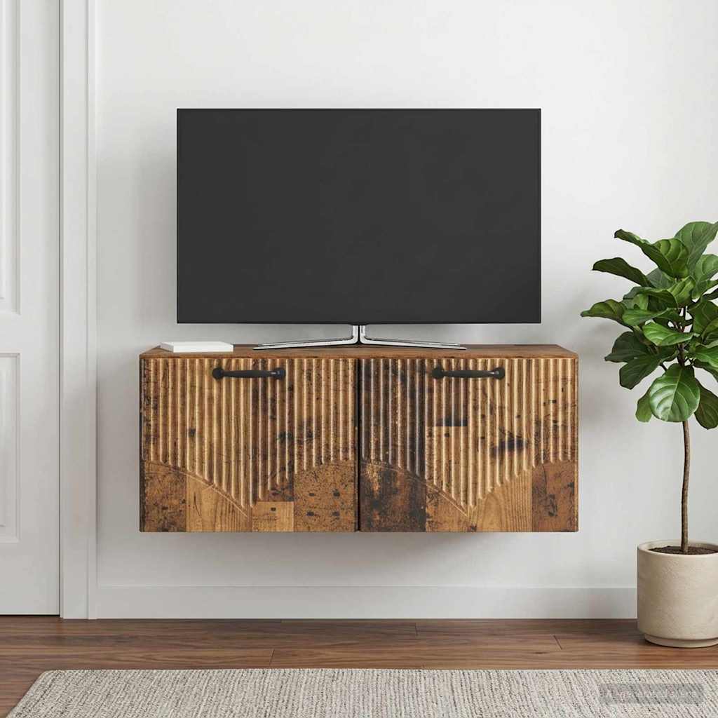 Gabinete de TV de parede madeira antiga 78,5 x 41 x 30 cm
