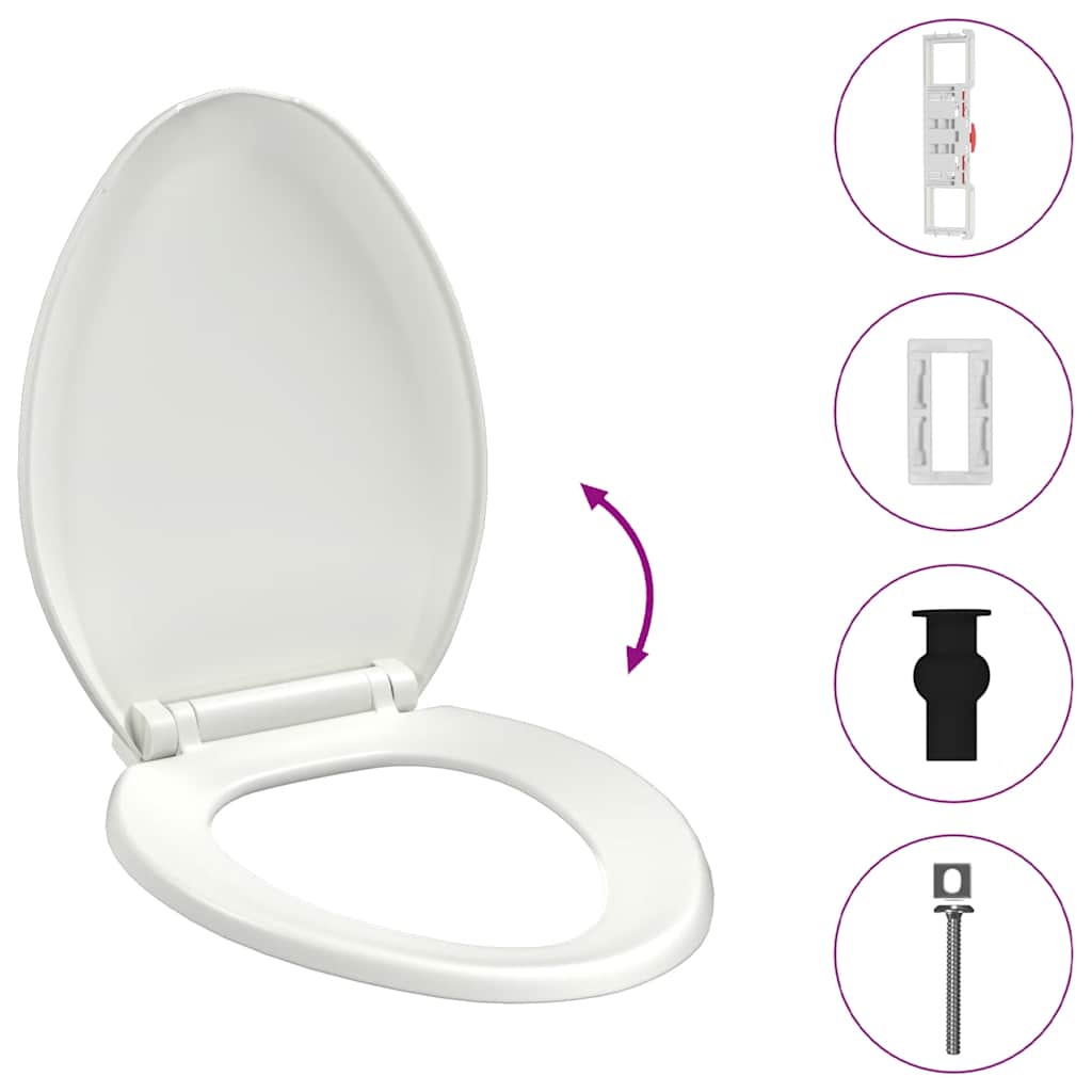 Tampo de sanita fecho suave com design remoção rápida branco