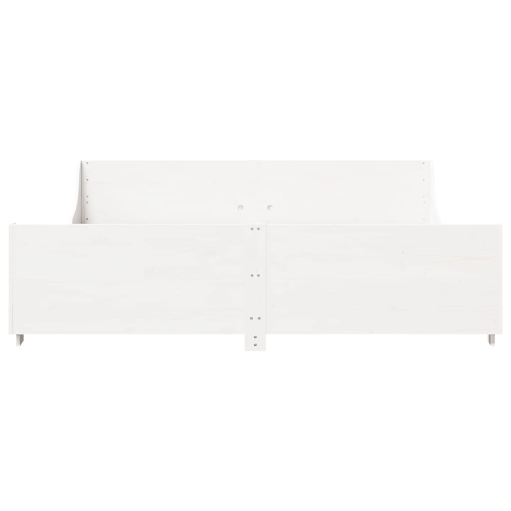 Cama sem colchão 180x200 cm madeira de pinho maciça branco