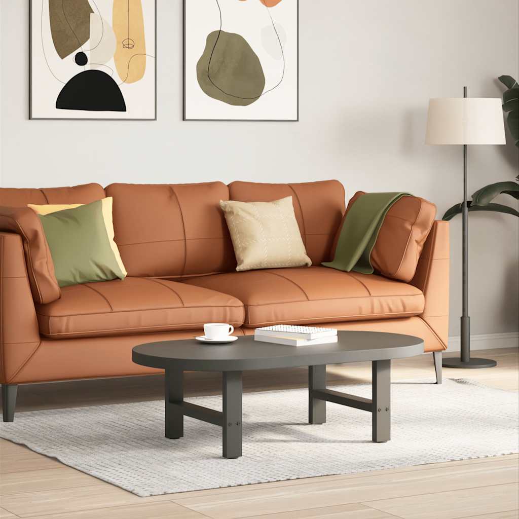 Pés para mesa de centro antracite 2 peças 50x(30-31) cm aço