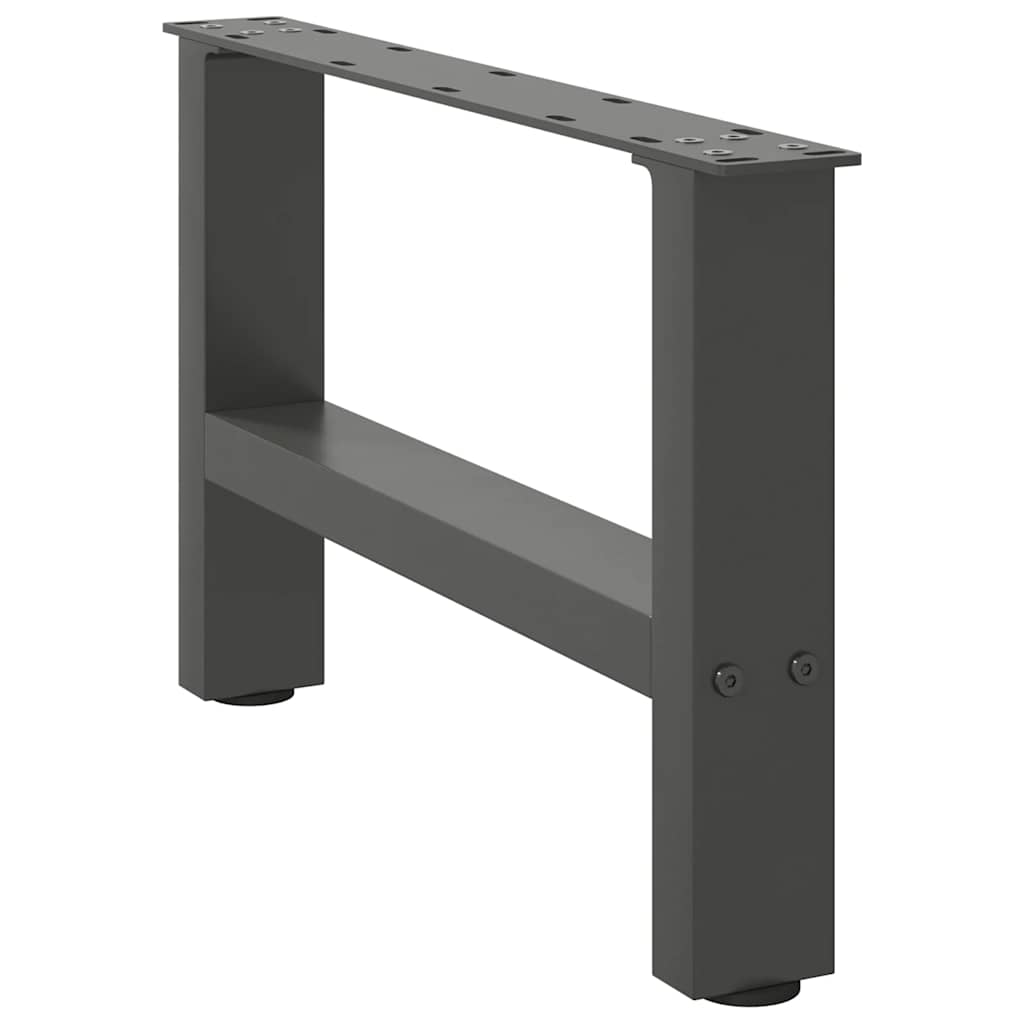 Pés para mesa de centro antracite 2 peças 50x(30-31) cm aço