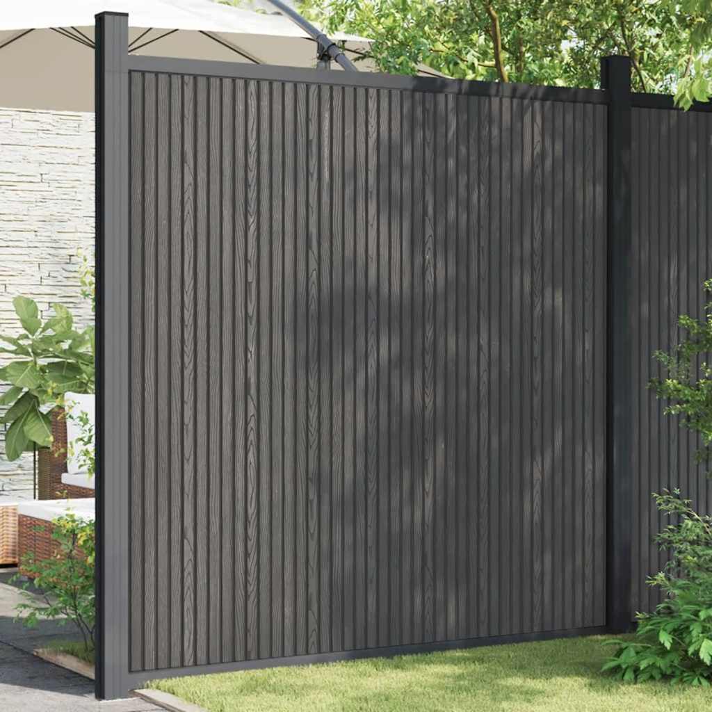 Painel de vedação wpc 173x186 cm cinza