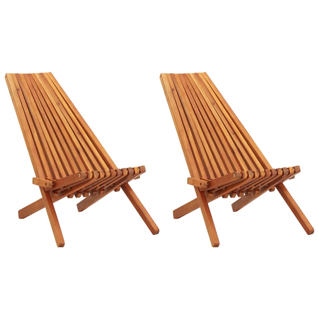 Cadeiras lounge de exterior dobráveis 2 pcs acácia maciça