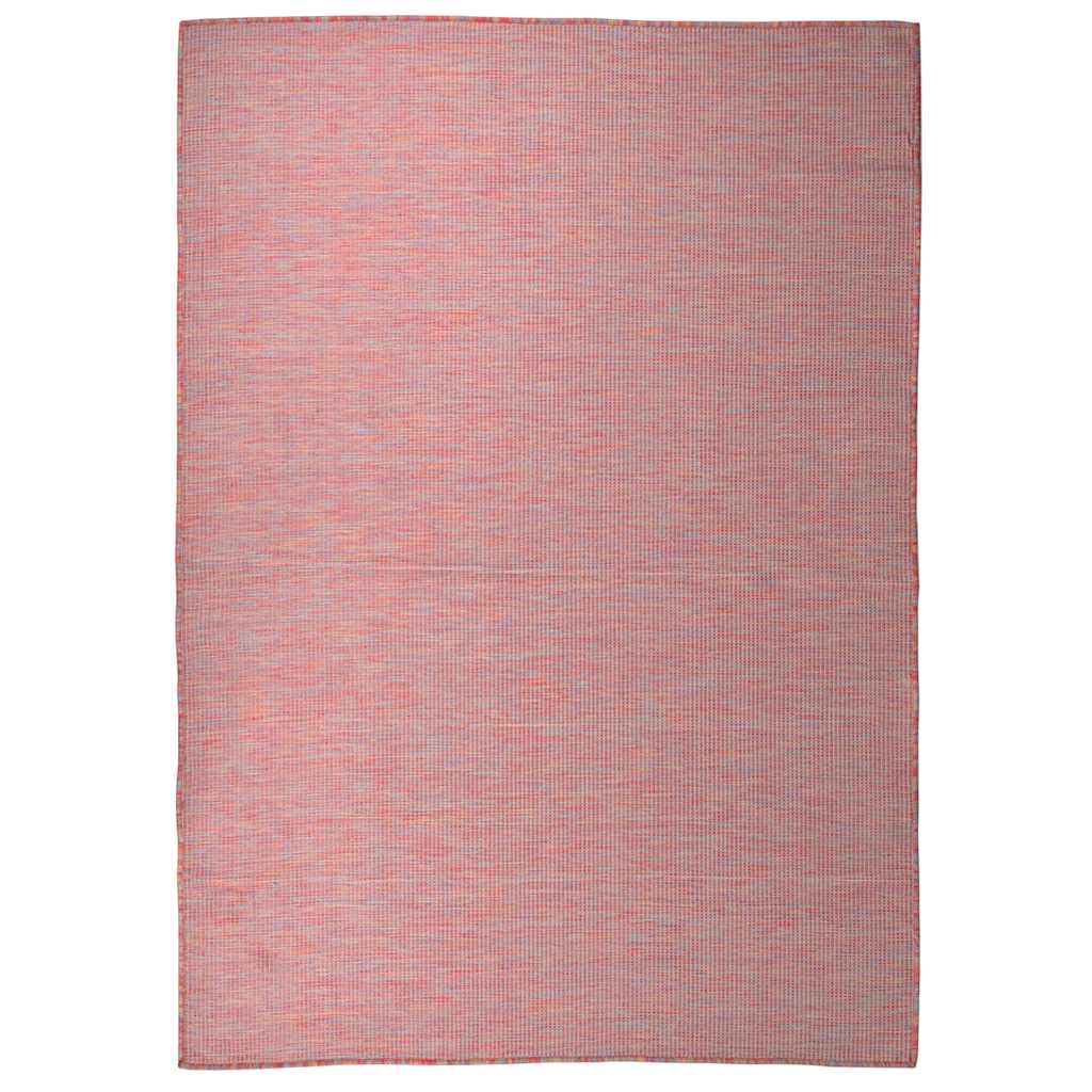 Tapete de tecido plano para exterior 140x200 cm vermelho