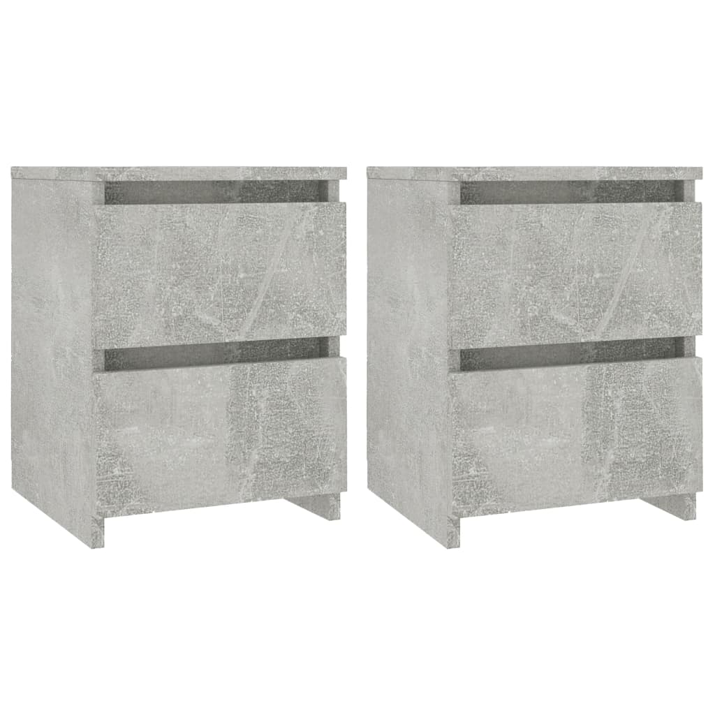 Mesas de cabeceira 2 pcs 30x30x40 cm contrapl. cinzento cimento