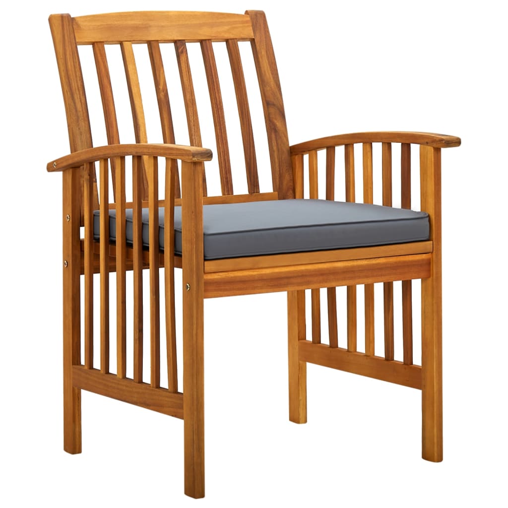 3 Pcs conjunto de jantar p/ jardim c/ almofadões acácia maciça