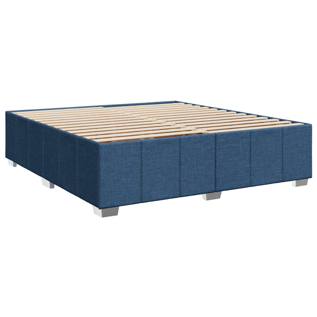 Estrutura de cama sem colchão 200x200 cm tecido azul