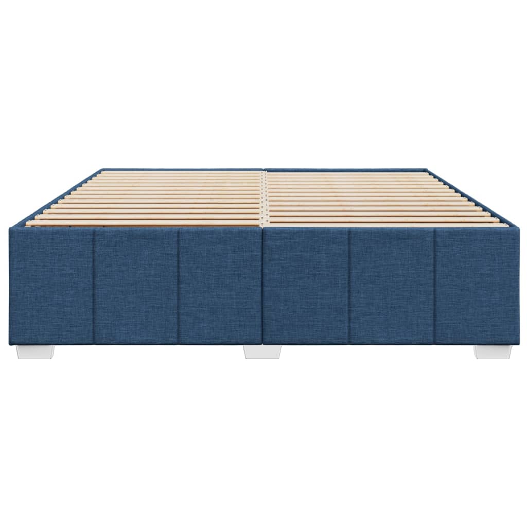 Estrutura de cama sem colchão 200x200 cm tecido azul