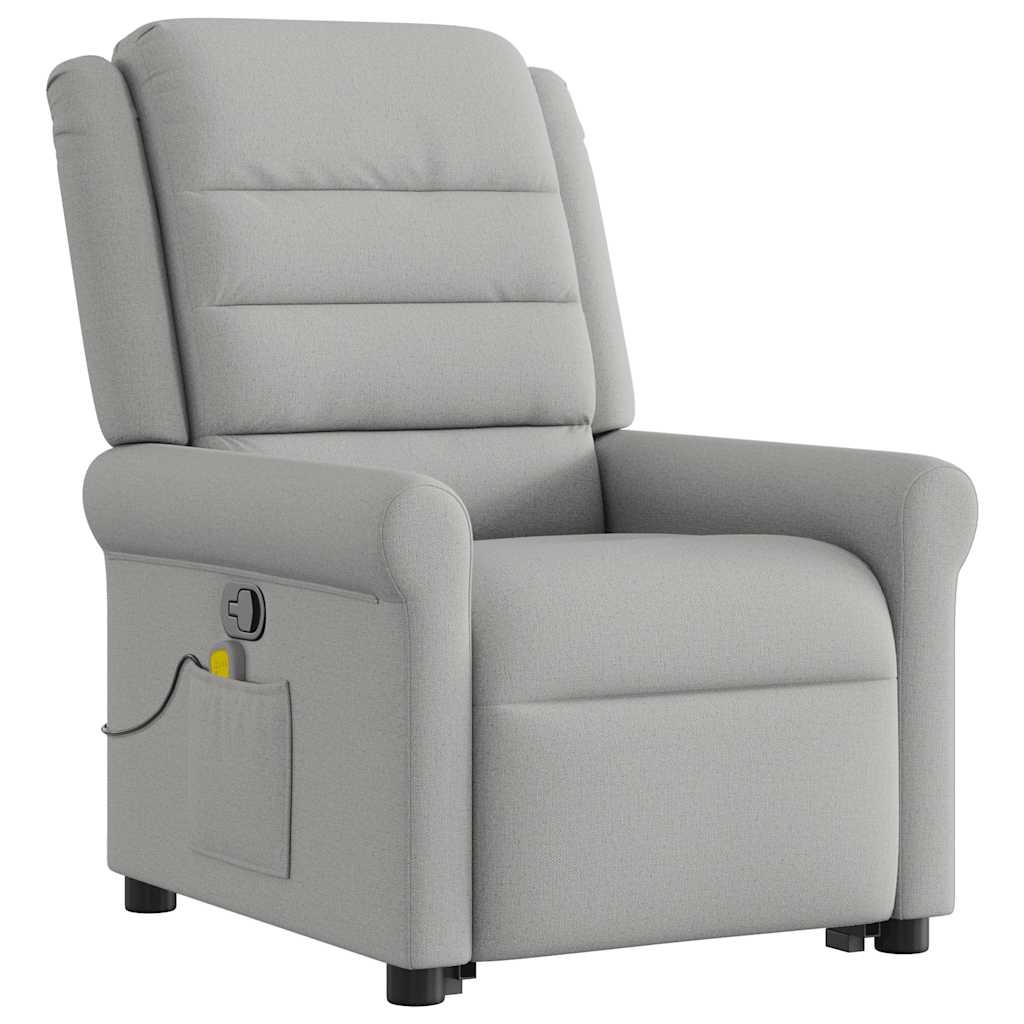 Poltrona elevatória de massagens tecido cinzento-nublado