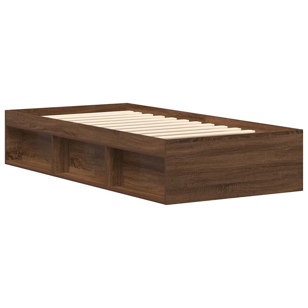 Estrutura de cama solteiro 75x190 cm carvalho castanho