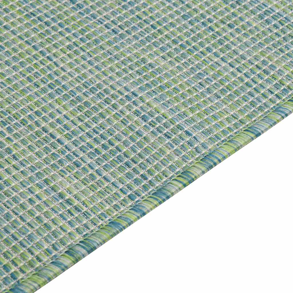 Tapete de tecido plano para exterior 140x200 cm turquesa