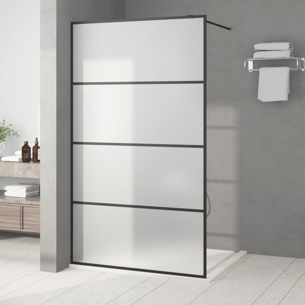 Divisória de chuveiro 115x195 cm vidro opaco esg preto