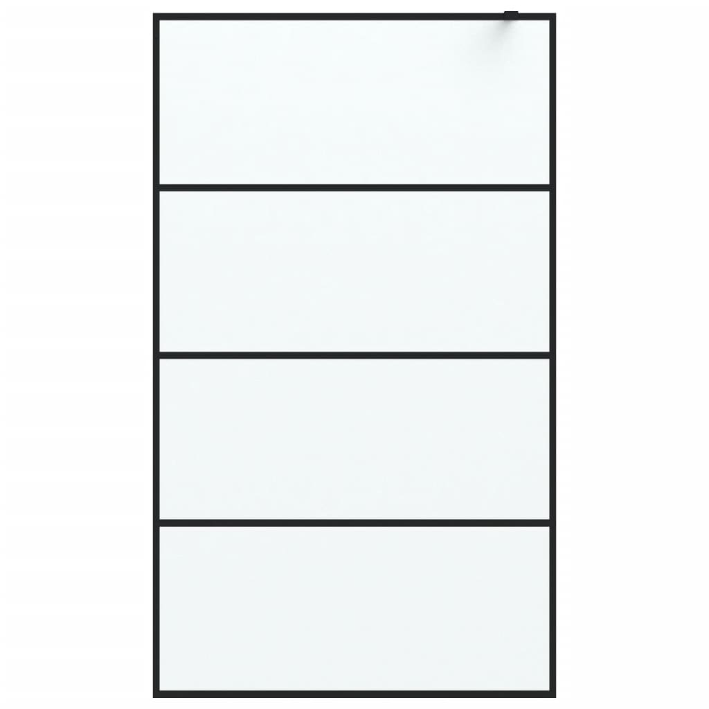 Divisória de chuveiro 115x195 cm vidro opaco esg preto
