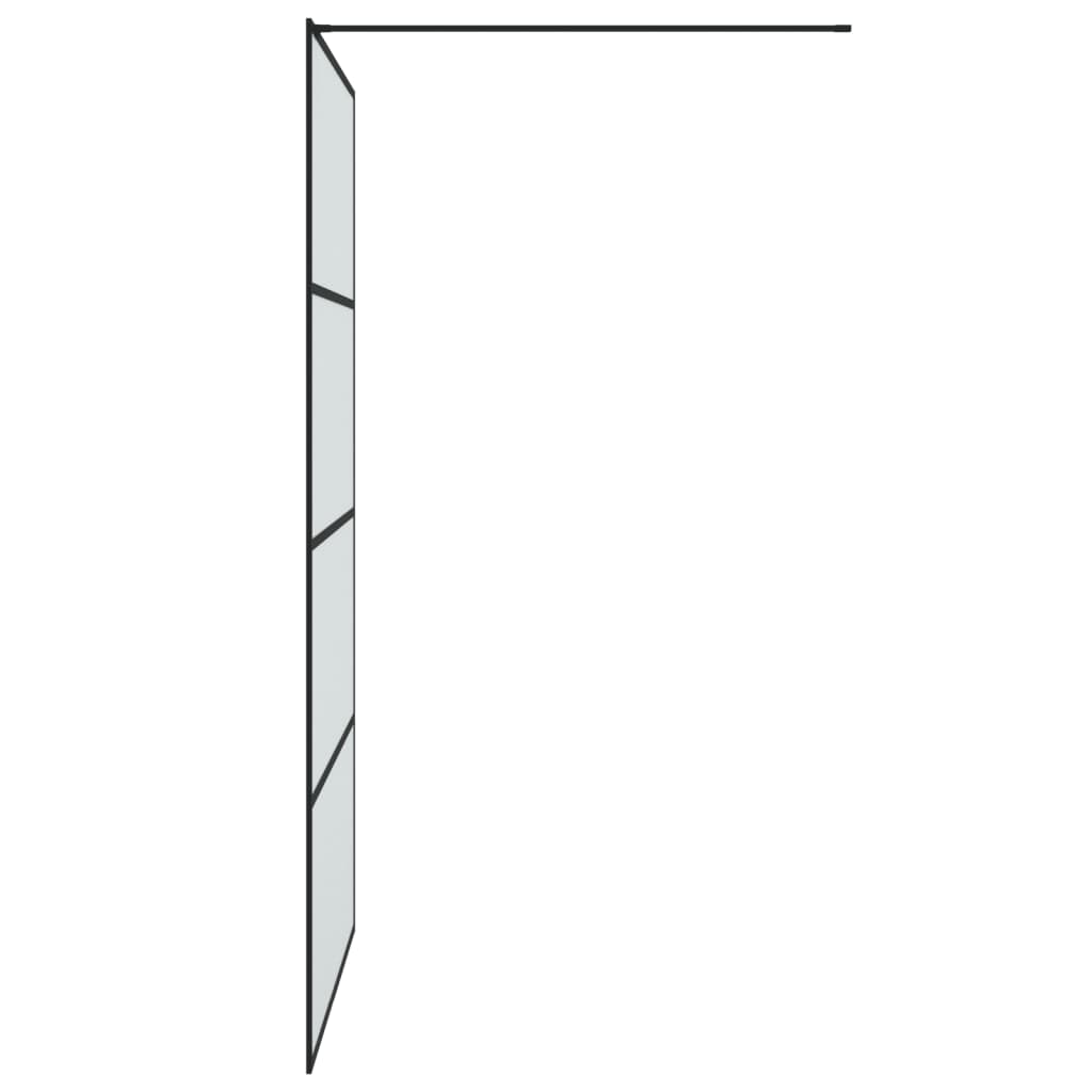 Divisória de chuveiro 115x195 cm vidro opaco esg preto