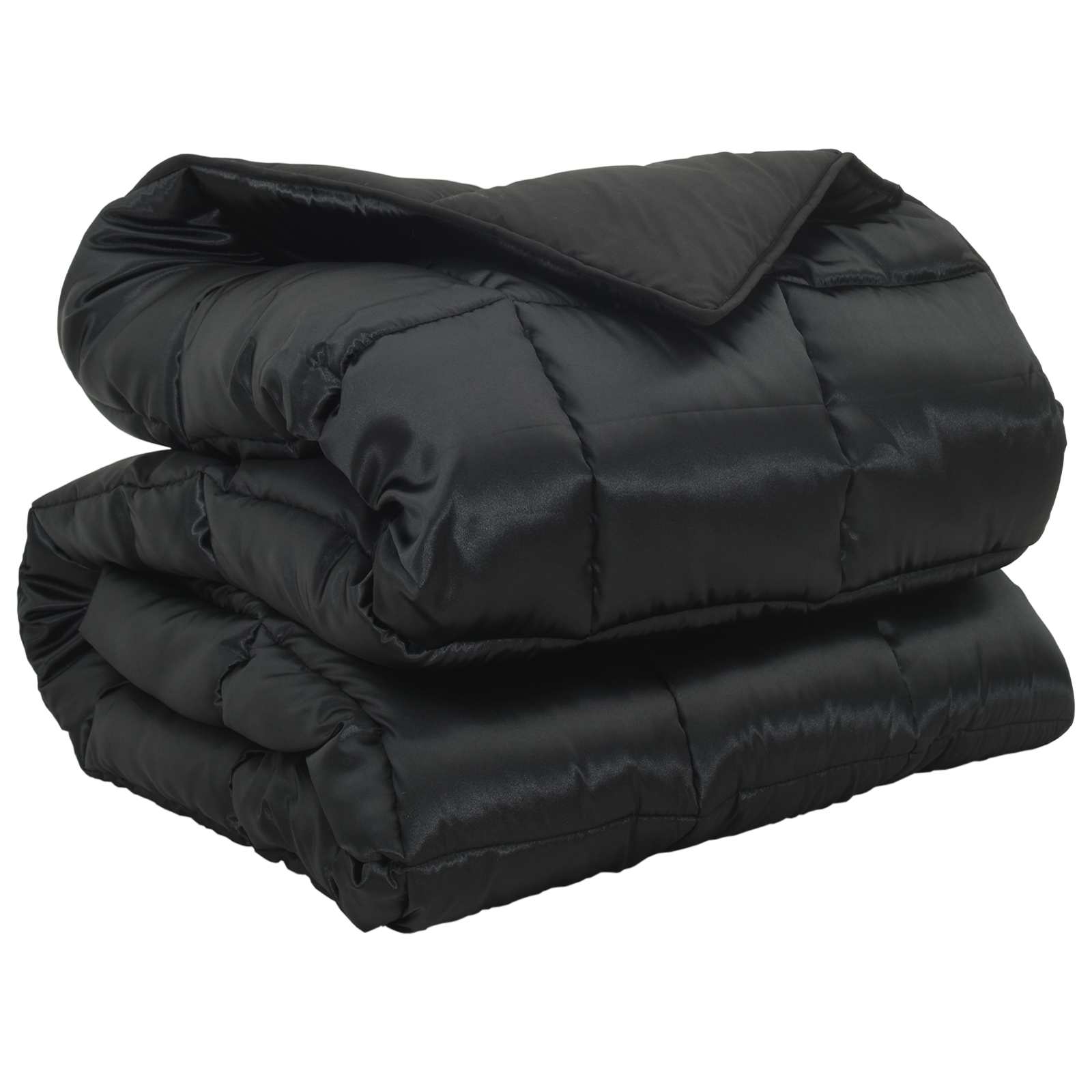 Edredom de inverno preto 220 x 260 cm cetim e microfibra