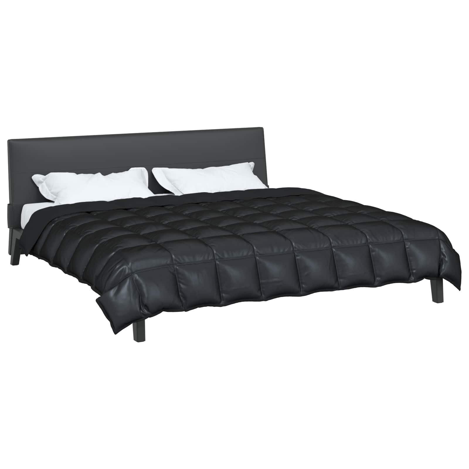 Edredom de inverno preto 220 x 260 cm cetim e microfibra