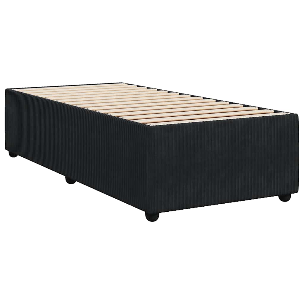 Estrutura de cama 90x190 cm veludo preto