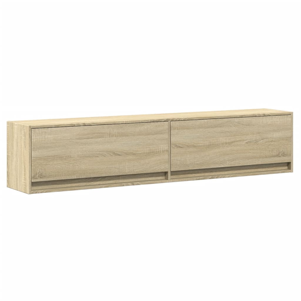 Móvel de parede p/ TV c/ luzes LED 180x31x38 cm carvalho sonoma