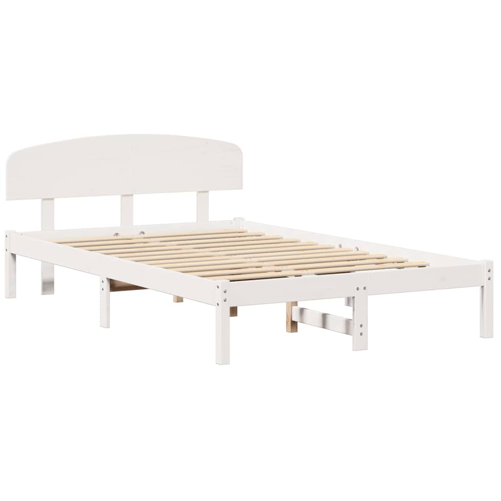 Estrutura da cama com cabeceira branco 120 x 200 cm