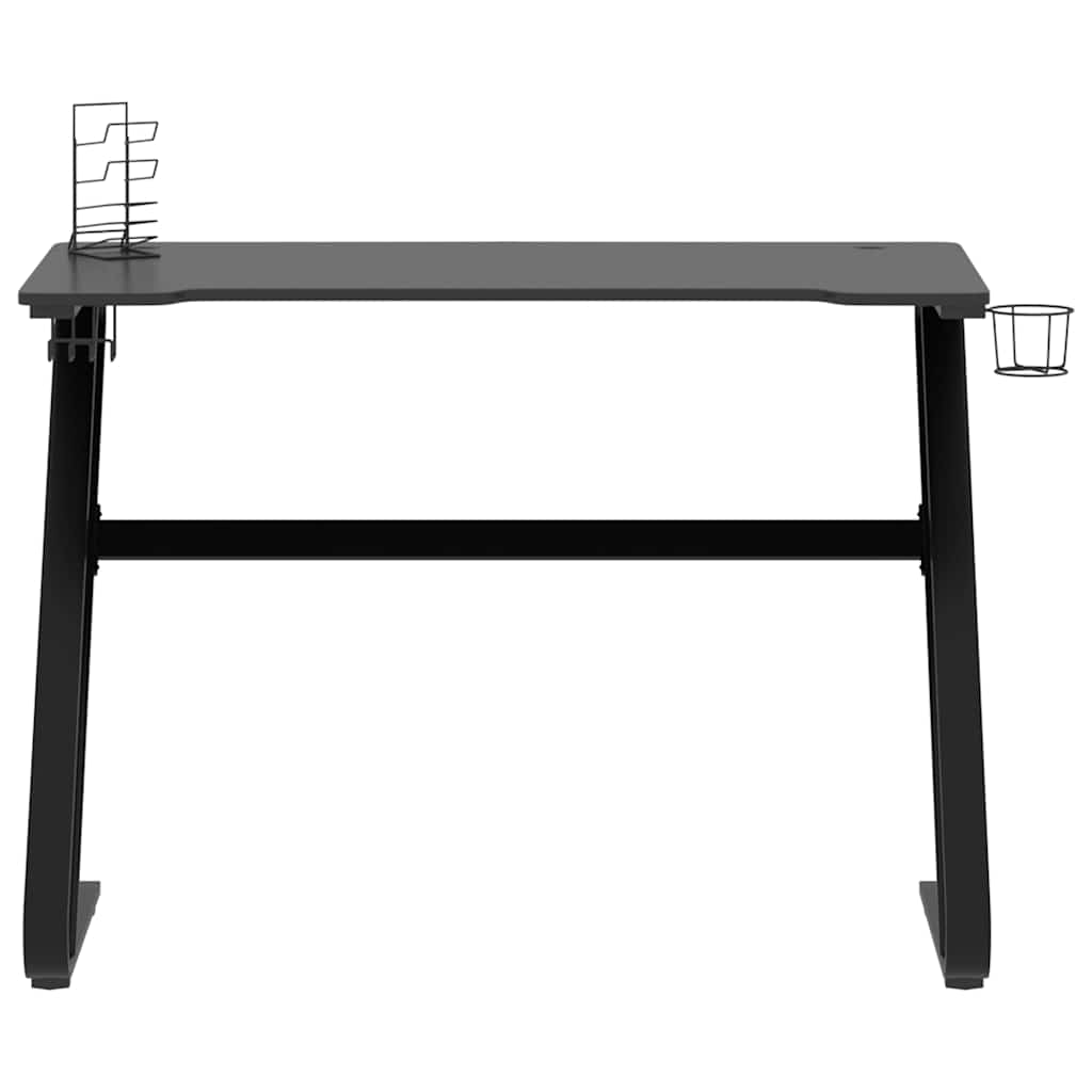 Secretária de gaming c/ pernas em forma de zz 110x60x75cm preto