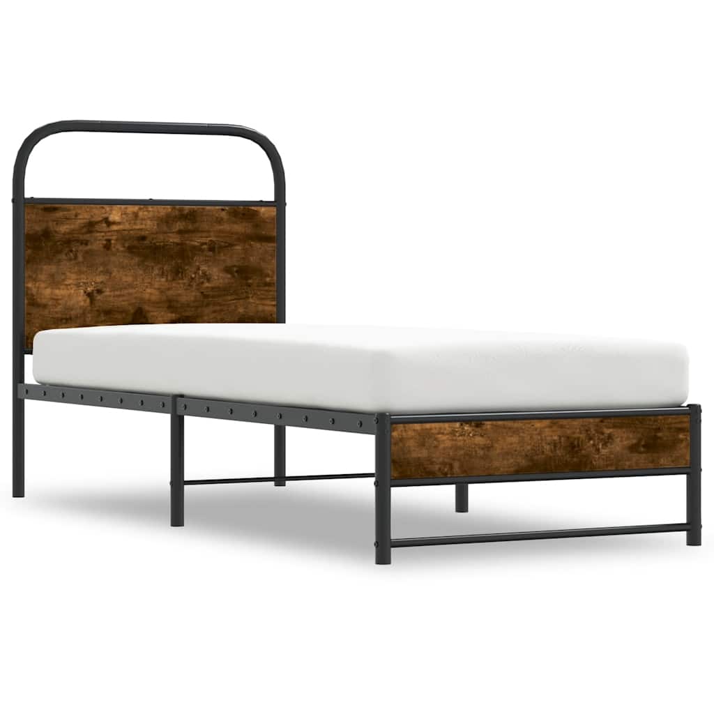 Estrutura cama s/ colchão derivados de madeira carvalho fumado