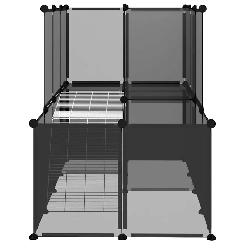 Gaiola para animais pequenos 142x74x93 cm PP e aço preto