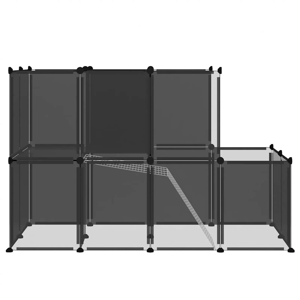 Gaiola para animais pequenos 142x74x93 cm PP e aço preto