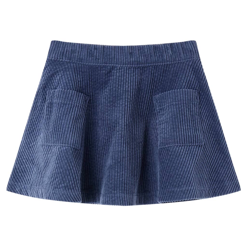 Saia para criança com bolsos bombazina cor azul-marinho 92