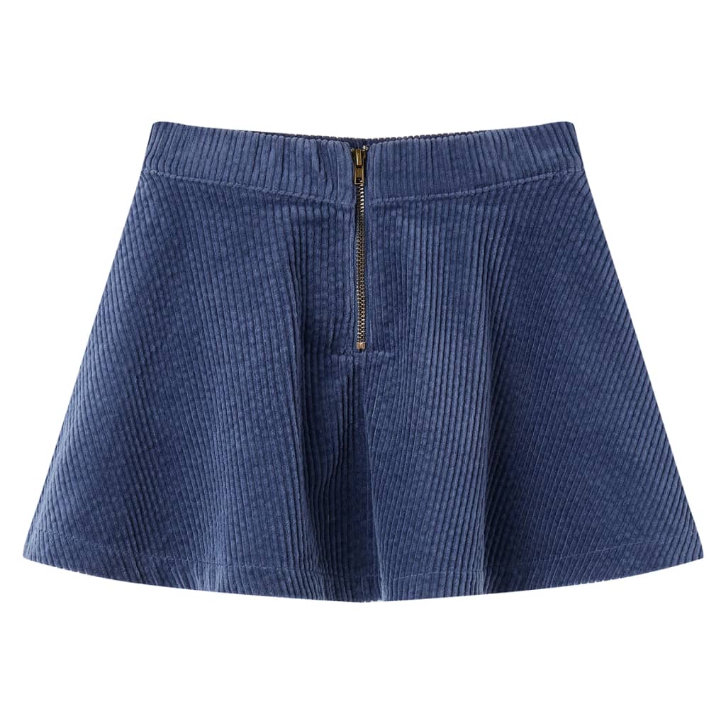 Saia para criança com bolsos bombazina cor azul-marinho 92