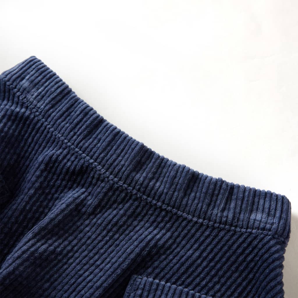 Saia para criança com bolsos bombazina cor azul-marinho 92
