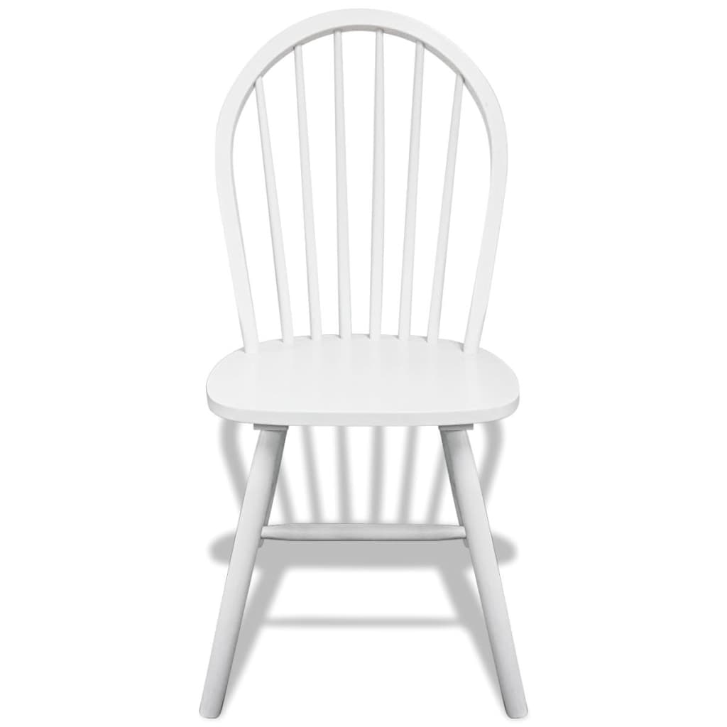 Cadeiras de jantar 6 pcs seringueira maciça branco