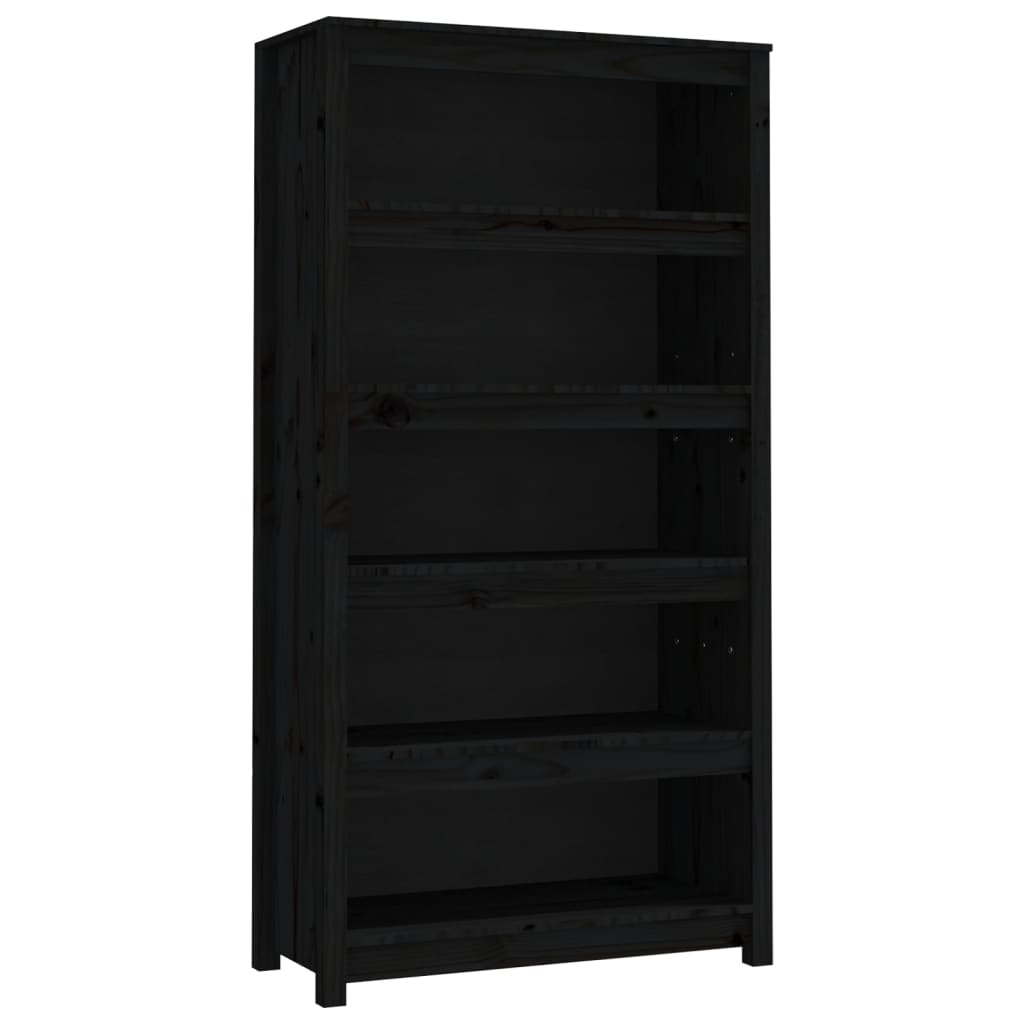 Estante 80x35x154 cm madeira de pinho maciça preto