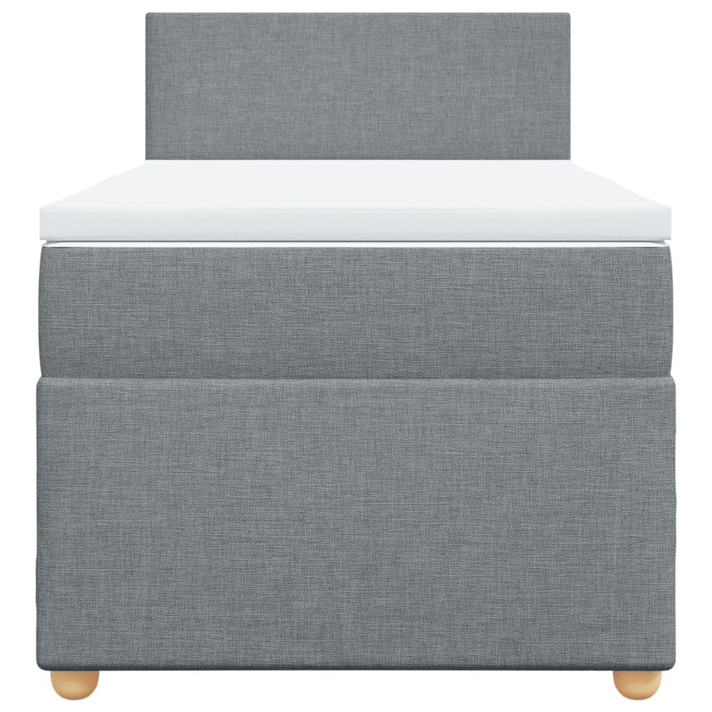 Cama com molas/colchão 90x190 cm tecido cinzento-claro