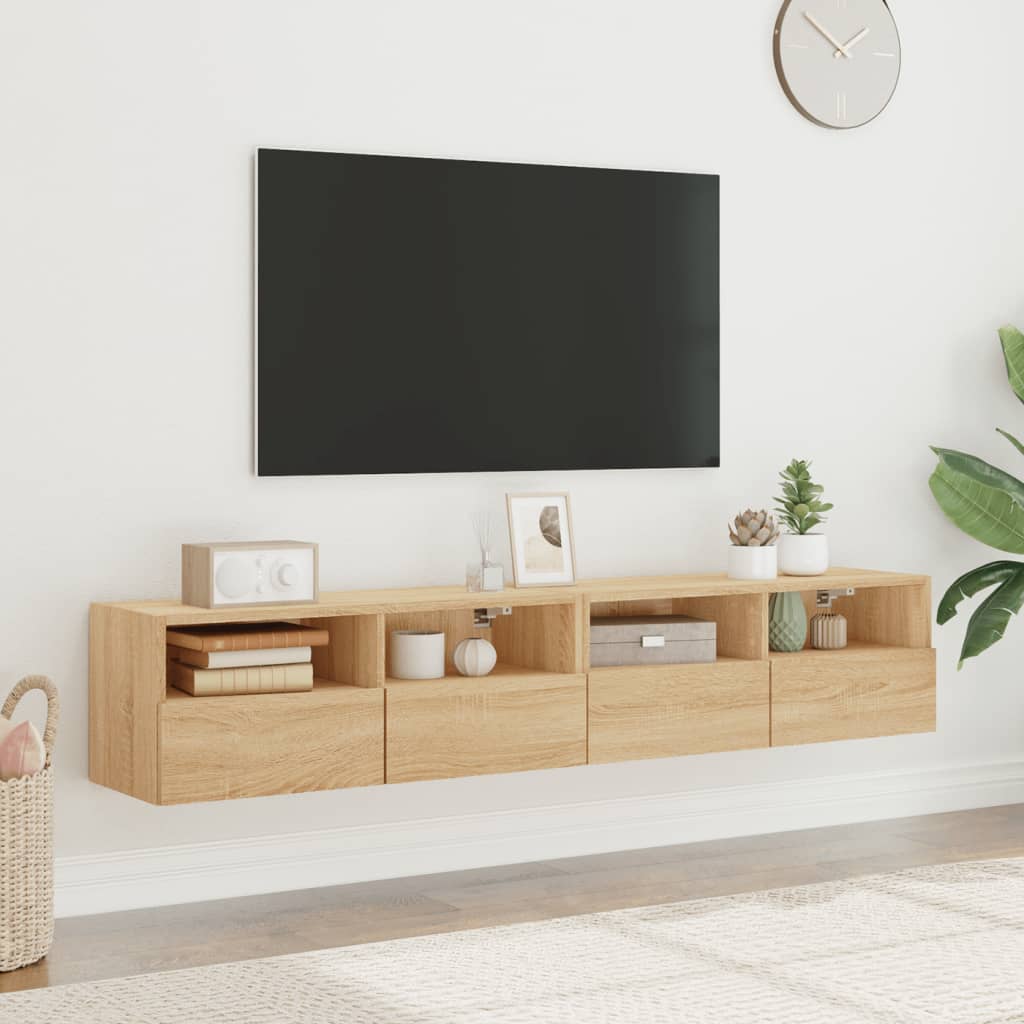Móveis parede TV 2pcs 80x30x30cm deriv. madeira carvalho sonoma