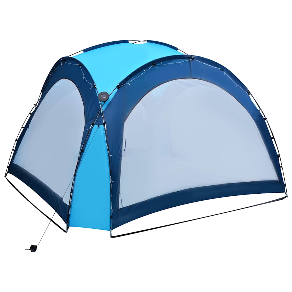 Tenda festas com leds e 4 paredes laterais 3,6x3,6x2,3 m azul