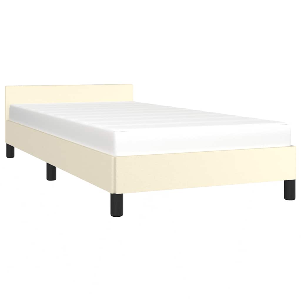 Estrutura cama c/ cabeceira sem colchão 100x200 cm creme