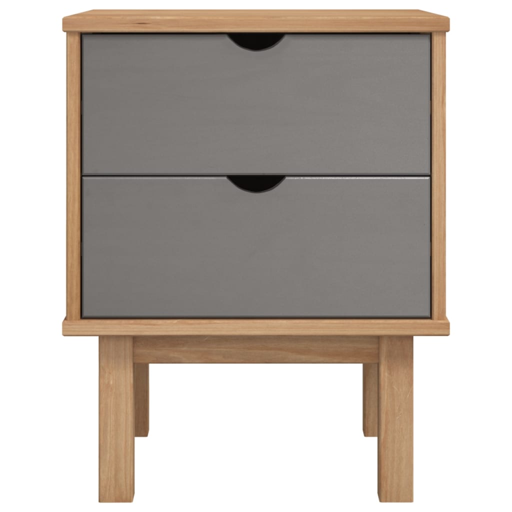 Mesa de cabeceira otta 45x39x57 cm pinho maciço castanho/cinza