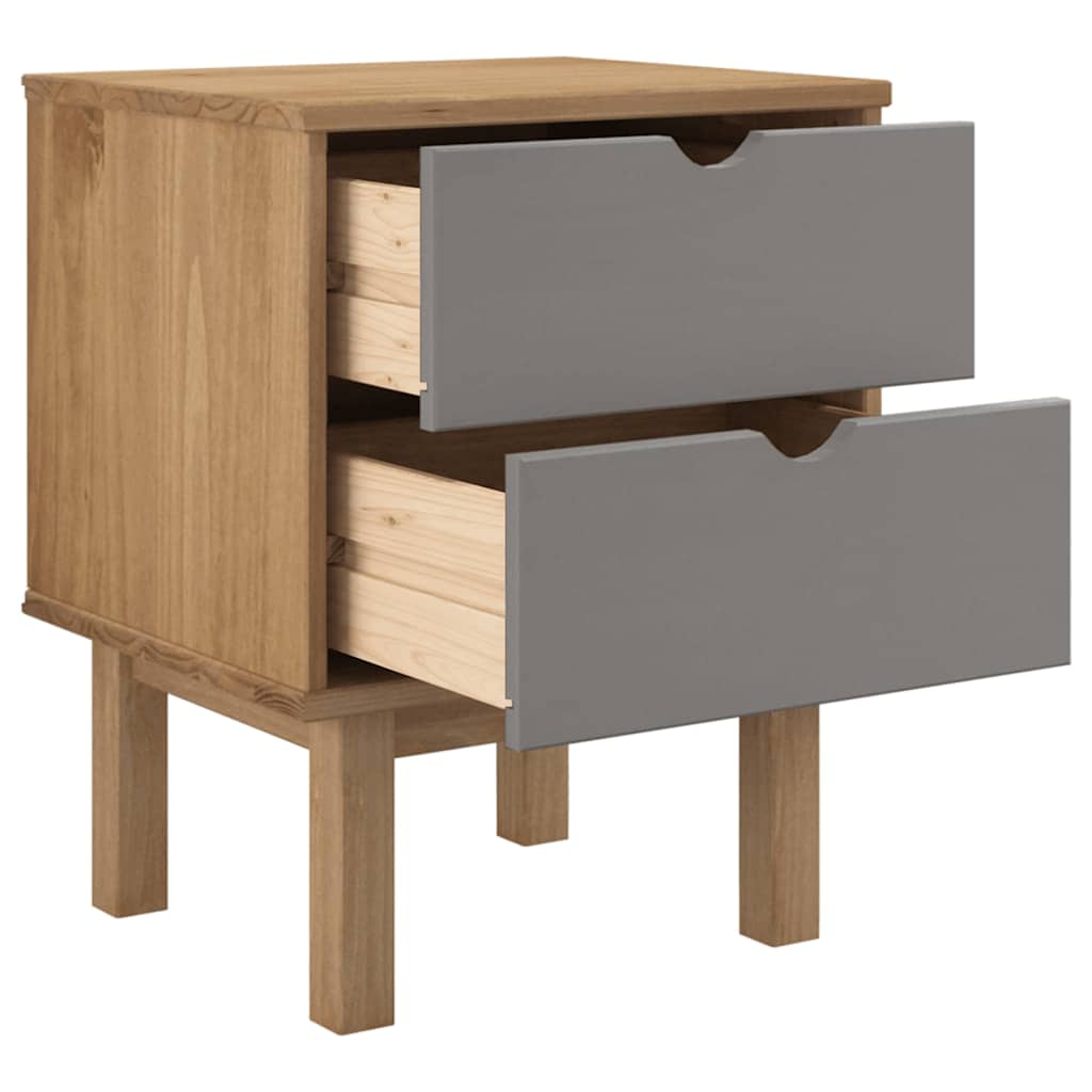 Mesa de cabeceira otta 45x39x57 cm pinho maciço castanho/cinza