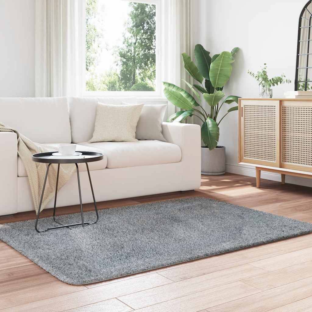 Tapete shaggy de pelo alto navarra 120x170 cm cinzento-claro