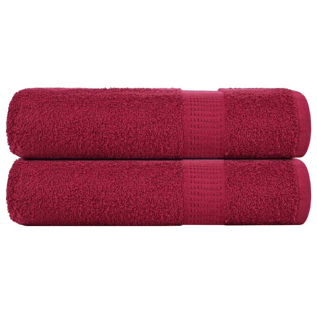 Toalhas de banho frogn 2 pcs 100x150 cm 360 g/m² bordéus